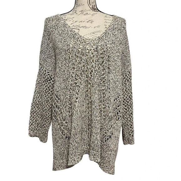 J. Jill Sweater Open Weave Chunky Knit 3/4 Sleeve Pullover Sz Large - Picture 9 of 9